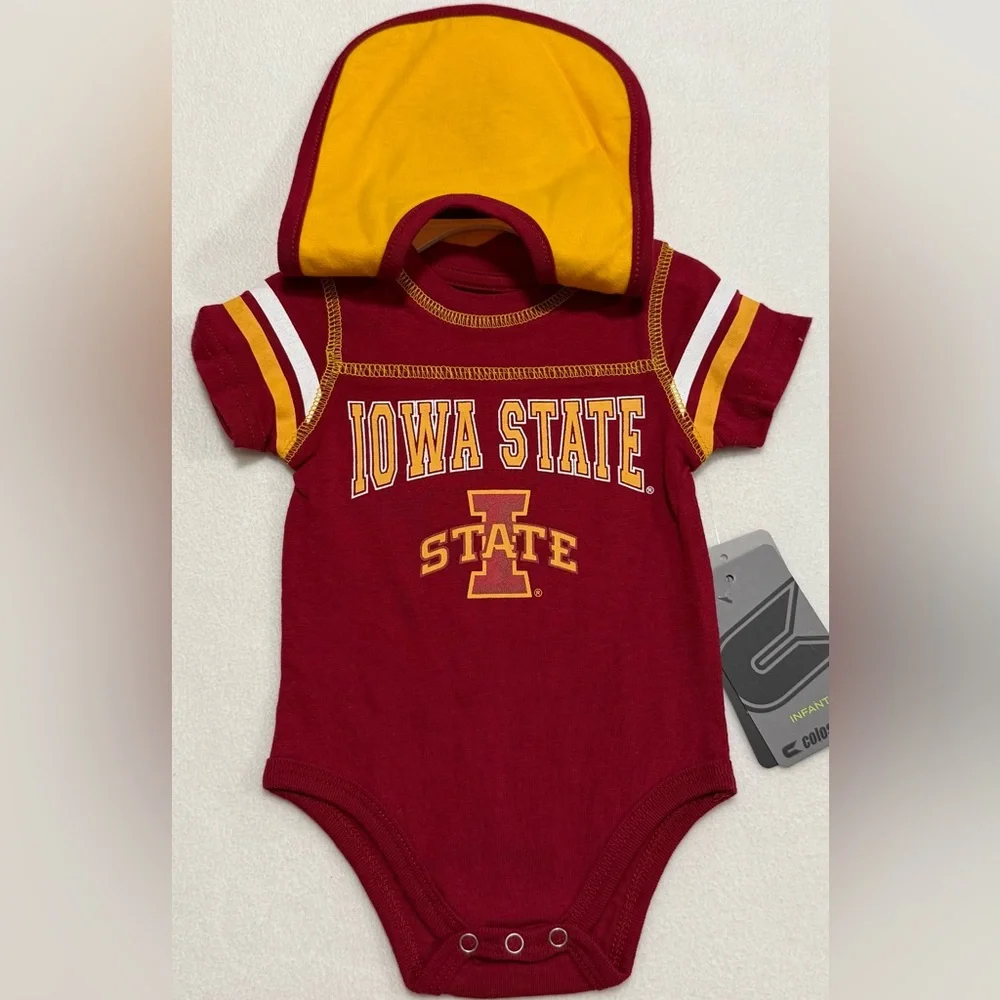 Colosseum Infant 0-3M Iowa State University (ISU) Bodysuit and Bib Set NWT